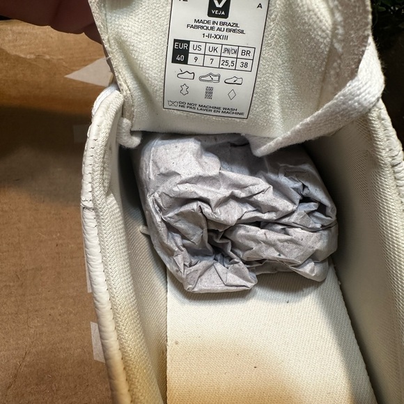 Veja campo chromefree leather sneaker size 9 Extra white_Nacre - Picture 6 of 8